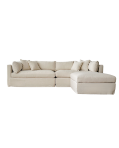 Marbella 4 Seater Right Chaise Ivory, W 250 D 150 H 85cm (RRP $5699)