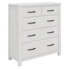 "Avalon" Hamptons Style Coastal Timber Tallboy, 102cmW x 40cmD x 107cmH White Wash (RRP $1199)