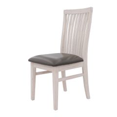 "Avalon" Hamptons Style Timber Dining Chair with Grey Cushioned PU Seat (RRP $349)
