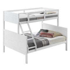 "Louie" Hamptons Coastal Style Kids Single Over Double Bunk Bed, White (RRP $1199)