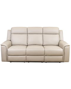 "Newstead" Superior Comfort Premium Quality Leather 3 Seater Electric Recliner Lounge, Light Grey W346 x D95 x H108 CM (RRP $3499)