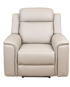 "Newstead" Superior Comfort Premium Quality Leather Electric Recliner, Light Grey W104 x D95 x H108 CM (RRP $1999)