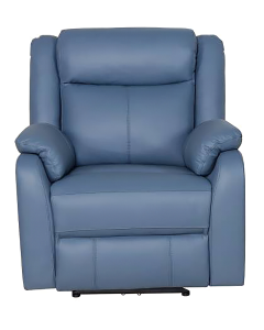 "Pinnacle" Superior Comfort Premium Quality Leather Electric Recliner with USB Port, Blue W92 x D96 x H103 CM (RRP $1499)