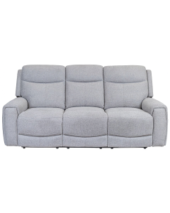 "Regent" Superior Comfort Premium Quality Fabric 3 Seater Electric Recliner Lounge, Light Grey W344 x D95 x H103 CM (RRP $2499)