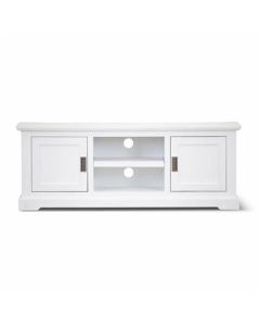 "Cove" Hamptons Style TV Unit 2 Door 2 Niche, Brushed White, 160cmW x 45cmD x 60cmH (RRP $1199)