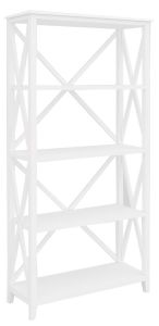 "Montauk" Hamptons Style Timber Bookcase White, 100cmW x 40cmD x 200cmH (RRP $1199)