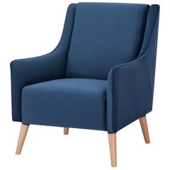 "Ocean" Hamptons Style Fabric & Timber Armchair, Navy Blue (RRP $599)