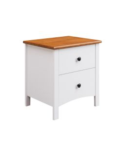 "Chloe" Hamptons Style 2 Drawer Bedside Table, White 53x42x55.5CM (RRP $449)