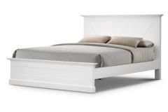"Daydream" Hamptons Style Solid Timber Queen Bed Frame in White, W186 x D222.5 x H120 CM (RRP $1799)