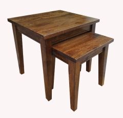 "Haven" Hamptons Style Solid Timber Nesting Side Tables, Honey W56 x D44 x H55 CM (RRP $599)