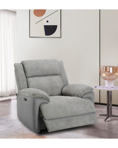 "Angus" Superior Comfort Premium Quality Fabric Electric Recliner, Oyster W96 x D97 x H102 CM (RRP $999) 