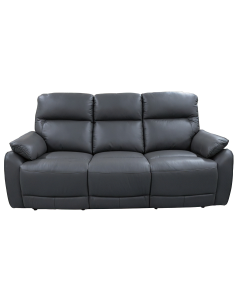 "Aspect" Superior Comfort Premium Quality Leather 3 Seater with 2 Power Recliners – Graphite W202 x D92 x H103 CM (RRP $2999)