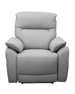 "Aspect" Superior Comfort Premium Quality Leather Single Power Recliner – Silver W90 x D92 x H103 CM (RRP $1499)