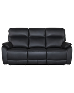 "Aspect" Superior Comfort Premium Quality Leather 3 Seater with 2 Power Recliners – Black W202 x D92 x H103 CM (RRP $2999)