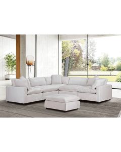 "Cloud" Hamptons Style Modular Corner Feather Lounge Loose Cover, Beige (RRP $4999)