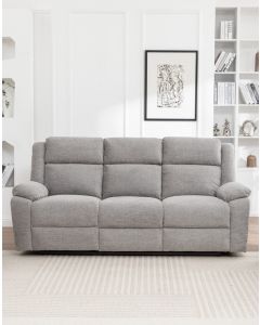 "Dream Sofa" Superior Comfort Premium Quality Fabric Electric Recliner 3 Seater with Drop Down Tray, Grey W214 x D95 x H104 CM (RRP $2499)