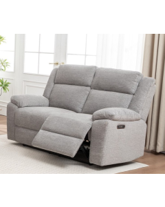 "Dream Sofa" Superior Comfort Premium Quality Fabric 2 Seater Electric Recliner, Grey W188 x D95 x H104 CM (RRP $1799)