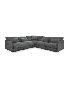"Retreat" Superior Comfort Fabric & Feather Corner Modular Lounge, Licorice W294 x D294 x H86 CM (RRP $3999)