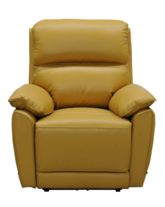 "York" Premium Full Leather Manual Recliner – Mustard W91 x D94 x H102 CM (RRP $1499)