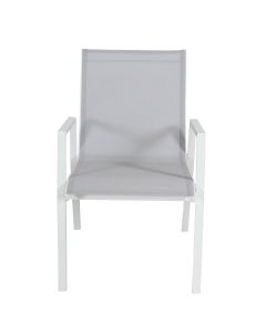 "Palm Beach" Hamptons Style Outdoor Aluminium Stackable Sling Dining Chair White (RRP $249)