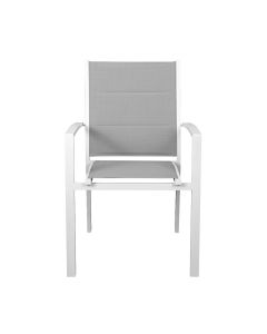 "Taurus" Outdoor Dining Chair White/Grey Stackable W56.5 × D58 × H88.5 CM (RRP $249)
