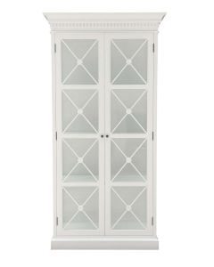 "Maine" Hamptons Style 2 Door Timber Display Unit White, 112cm W x 56cm D x 220cm H (RRP $4999)