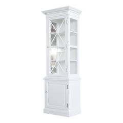 "Balmoral" Hamptons Style Timber Single Door Display Cabinet, White (RRP $2999)