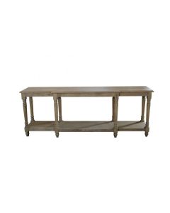 Provence Hamptons French Provincial Style Solid Timber Console Hall Table Weathered Oak, 200cmW x 51cmD x 81cmH (RRP $2999)