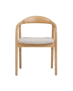 Mason Dining Chair Ash Natural Fabric, W 55cm x D 58cm x H 78cm (RRP $579)