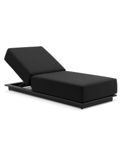 "Whitehaven" Superior Comfort Premium Quality Aluminium Single Outdoor Sun Lounge – Charcoal / Denim Grey Cushion L213 x W80 x H11 CM (RRP $1999)