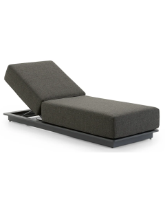 “Whitehaven” Superior Comfort Premium Quality Aluminium Single Outdoor Sun Lounge – Charcoal / Deep Granite Cushion L213 x W80 x H11 CM (RRP $1999)