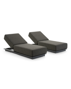 “Whitehaven” Outdoor Aluminium Premium Quality Sun Lounge Set – Charcoal / Deep Granite L213 x W80 x H11 CM (RRP $4499)