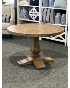 "Whitsunday" Hamptons Style Parquetry Hardwood Timber 120cm Round Dining Table, RH Finish (RRP $1799)