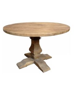 "Madrid" Hamptons Style Round Dining Table with Pedestal Base Recycled Elm, 120cm (RRP $1699)