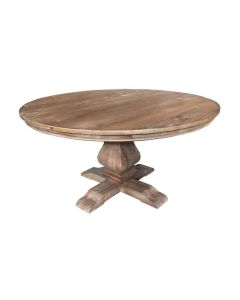 "Madrid" Hamptons Style Round Dining Table with Pedestal Base Recycled Elm, 150cm (RRP $2999)