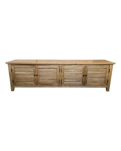 "Palm Beach" Coastal Style 4 Door Entertainment TV Unit Oak, 200cm x 40cm x 58cmH (RRP $2999)